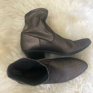 Grey metallic ankle booties